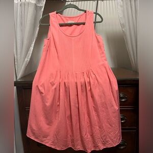 EUC Merona Women's Medium Coral Sleeveless Pleated Dress